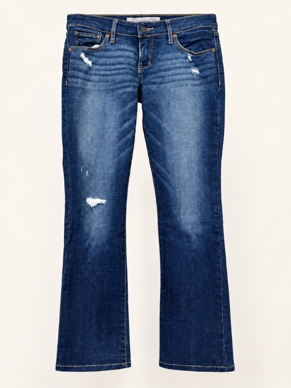 Abercrombie & Fitch Distressed Bootcut Jeans Dark Wash W26 L35